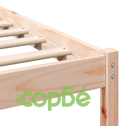 Рамка за легло с табла и LED осветление 140x200 см масивно борово дърво кафяво ➤ топ цена ➤ sorbe.bg