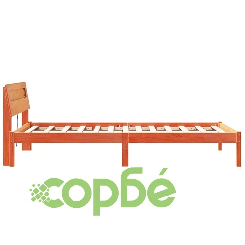 Рамка за легло с табла и LED осветление 75x190 см масивно борово дърво восъчнокафяв цвят ➤ топ цена ➤ sorbe.bg