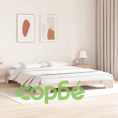 Рамка за легло от масивно борово дърво 180x200 см с ламелна рамка ➤ топ цена ➤ sorbe.bg