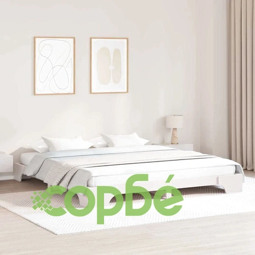 Леглова рамка бяло борово дърво масив 180x200 см ➤ топ цена ➤ sorbe.bg