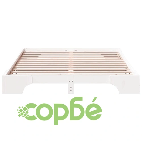 Рамка за легло от масивно борово дърво бяла 160x200 см ➤ топ цена ➤ sorbe.bg