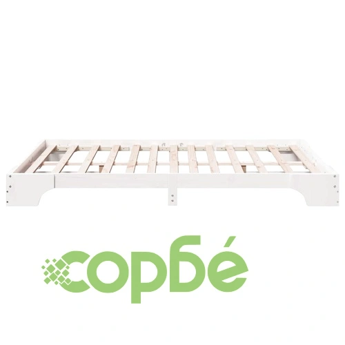 Рамка за легло от масивно борово дърво бяла 160x200 см ➤ топ цена ➤ sorbe.bg