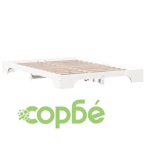 Рамка за легло от масивно борово дърво бяла 160x200 см ➤ топ цена ➤ sorbe.bg