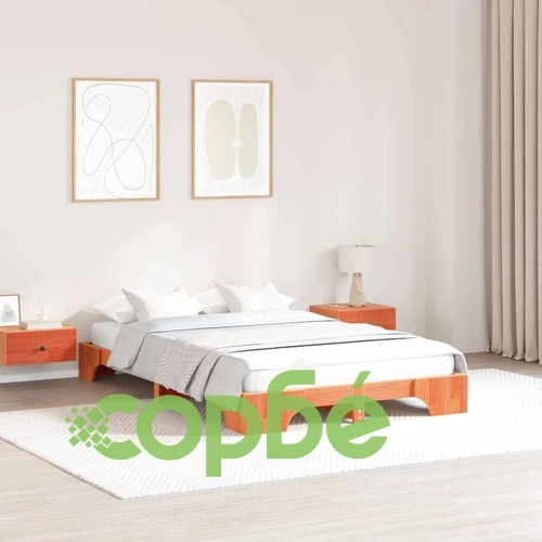 Рамка за легло от масивна борова дървесина 140x190 см - восъчно кафяв цвят ➤ топ цена ➤ sorbe.bg