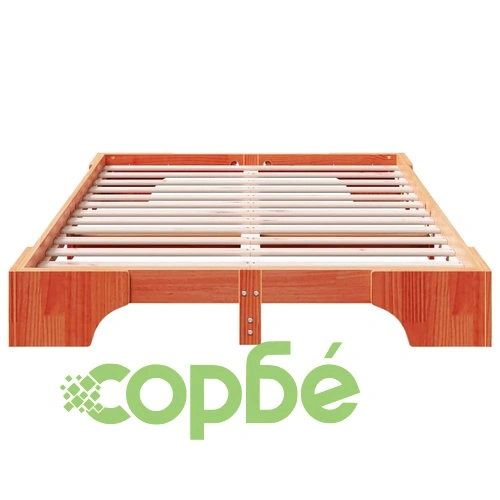 Рамка за легло от масивна борова дървесина 140x190 см - восъчно кафяв цвят ➤ топ цена ➤ sorbe.bg