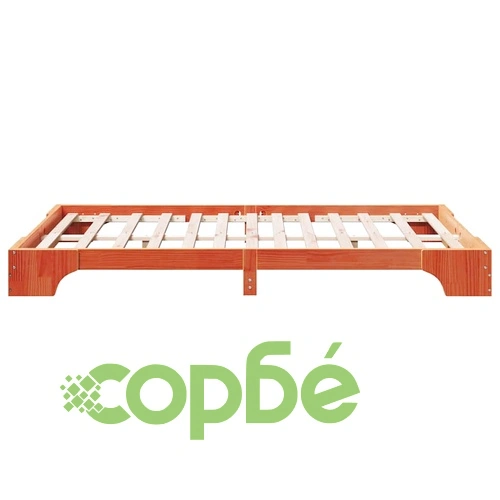 Рамка за легло от масивна борова дървесина 140x190 см - восъчно кафяв цвят ➤ топ цена ➤ sorbe.bg