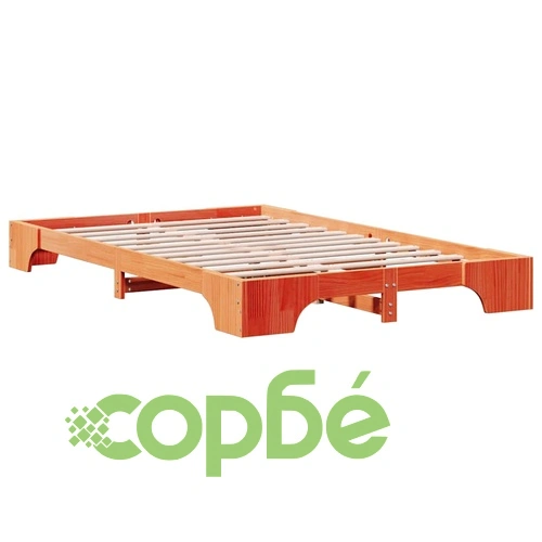 Рамка за легло от масивна борова дървесина 140x190 см - восъчно кафяв цвят ➤ топ цена ➤ sorbe.bg