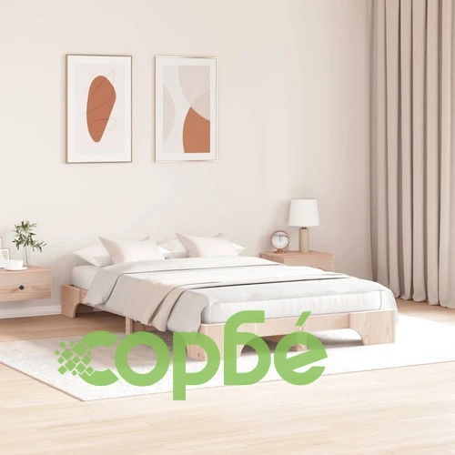 Рамка за легло от масивно борово дърво 135x190 см ➤ топ цена ➤ sorbe.bg