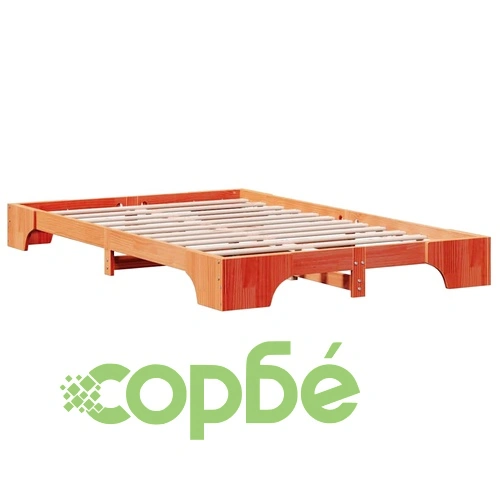 Рамка за легло от масивна борова дървесина 135x190 см восъчно кафяв цвят ➤ топ цена ➤ sorbe.bg