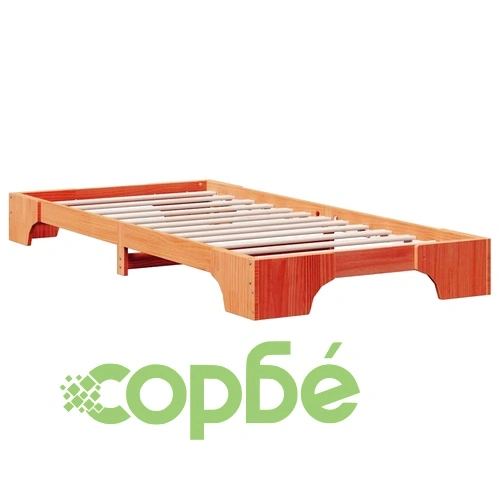 Рамка за легло от масивна борова дървесина восъчно кафяво 100x200x20 см ➤ топ цена ➤ sorbe.bg