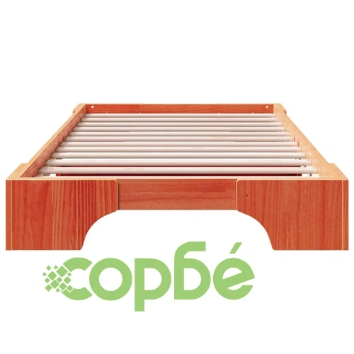 Рамка за легло от масивен бор 75x190 см восъчно кафяво покритие ➤ топ цена ➤ sorbe.bg