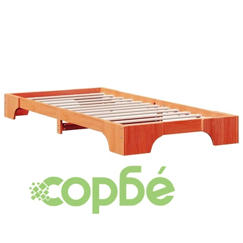 Рамка за легло от масивен бор 75x190 см восъчно кафяво покритие ➤ топ цена ➤ sorbe.bg