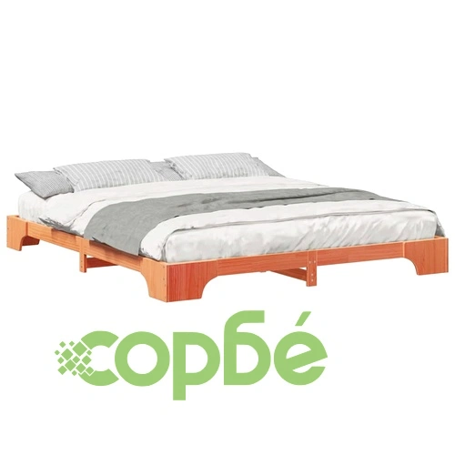 Леглово дъно от борово дърво масив 180x210 см - кафяво ➤ топ цена ➤ sorbe.bg