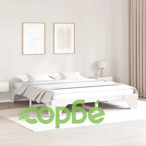 Леглова рамка от масивно борово дърво бяла 180x200 см ➤ топ цена ➤ sorbe.bg