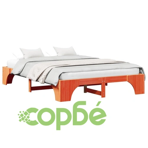 Рамка за легло от масивен бор восъчно кафяв 160x200 см ➤ топ цена ➤ sorbe.bg