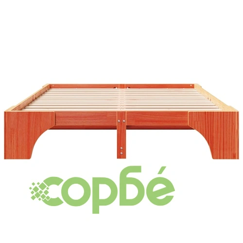 Рамка за легло от масивен бор восъчно кафяв 160x200 см ➤ топ цена ➤ sorbe.bg