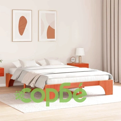 Рамка за легло от масивен бор восъчно кафяв 160x200 см ➤ топ цена ➤ sorbe.bg