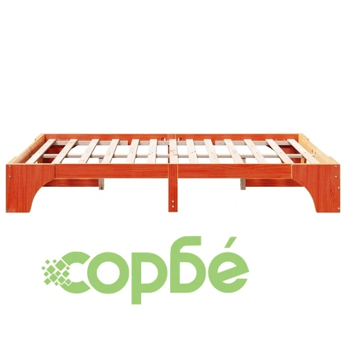 Рамка за легло от масивен бор восъчно кафяв 160x200 см ➤ топ цена ➤ sorbe.bg