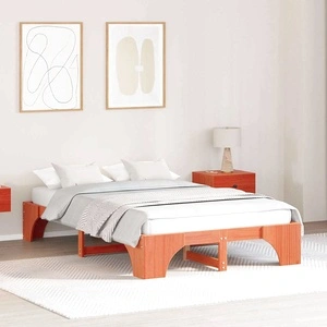 Рамка за легло от масивна борова дървесина восъчнокафяв цвят 140x190 см