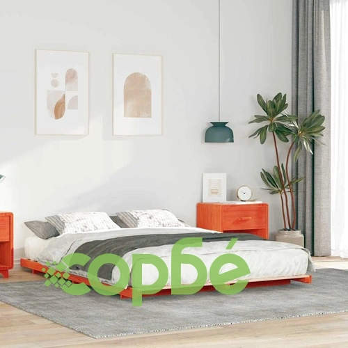 Леглово дъно от масивно борово дърво 140x220 см в восъчнокафяв цвят ➤ топ цена ➤ sorbe.bg