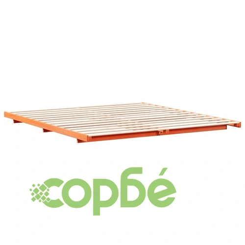 Леглово дъно в японски стил - восъчнокафяв цвят 200x220 см от масивно борово дърво ➤ топ цена ➤ sorbe.bg