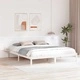 Леглови каркас с нощни шкафчета от масивна борова дървесина 200x200 см - Бял