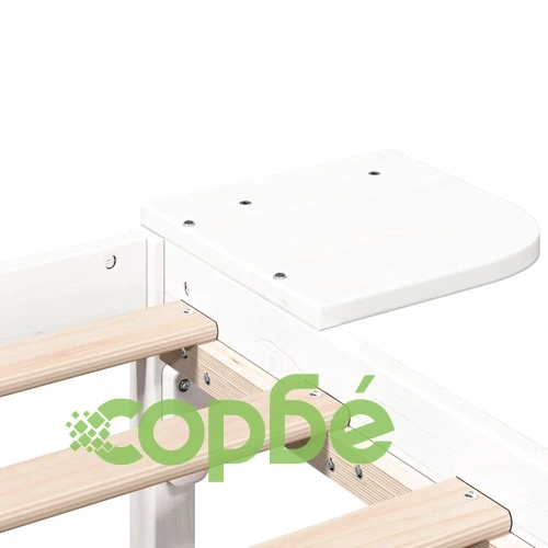 Леглови каркас с нощни шкафчета от масивна борова дървесина 200x200 см - Бял ➤ топ цена ➤ sorbe.bg