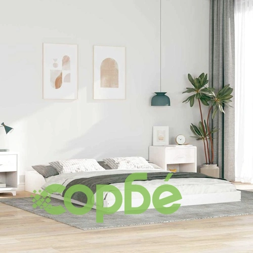 Рамка за легло бяла 160x200 см от масивно борово дърво ➤ топ цена ➤ sorbe.bg