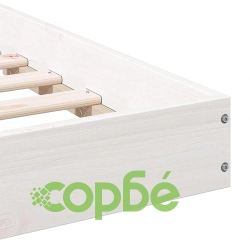 Рамка за легло бяла 160x200 см от масивно борово дърво ➤ топ цена ➤ sorbe.bg