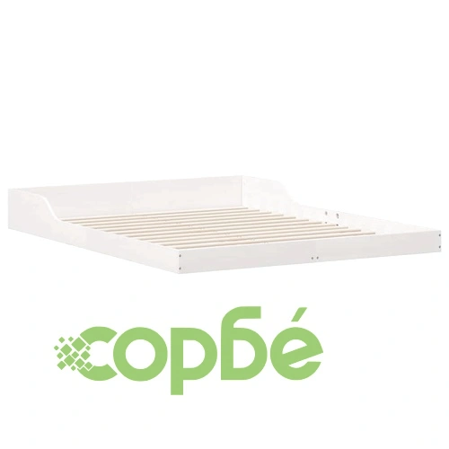 Рамка за легло бяла 160x200 см от масивно борово дърво ➤ топ цена ➤ sorbe.bg