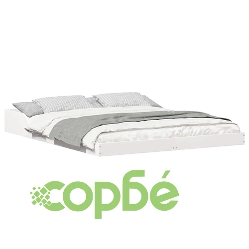 Рамка за легло бяла 160x200 см от масивно борово дърво ➤ топ цена ➤ sorbe.bg