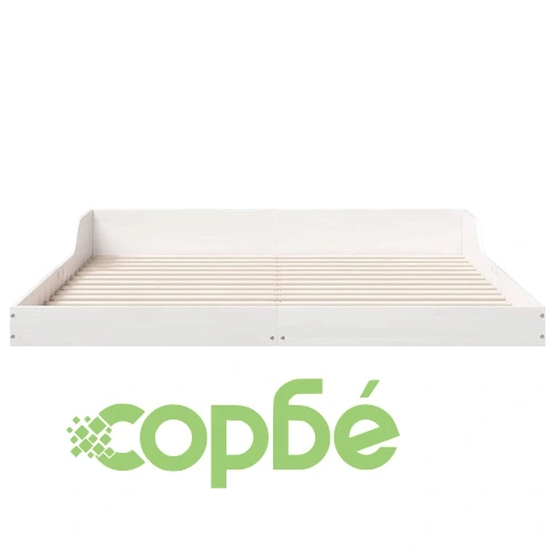 Рамка за легло бяла 160x200 см от масивно борово дърво ➤ топ цена ➤ sorbe.bg