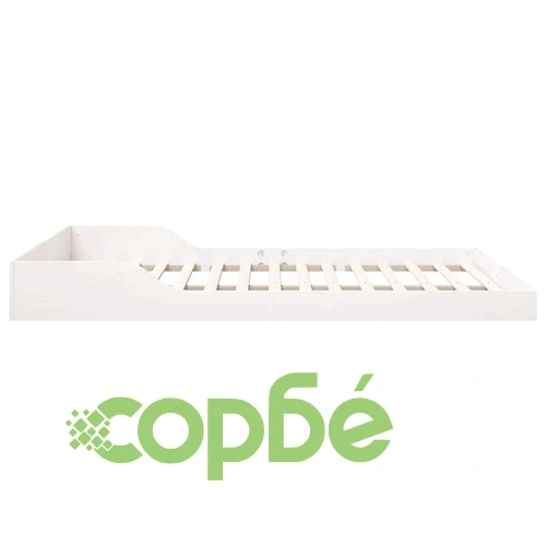 Рамка за легло бяла 160x200 см от масивно борово дърво ➤ топ цена ➤ sorbe.bg