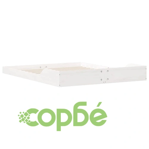 Рамка за легло бяла 160x200 см от масивно борово дърво ➤ топ цена ➤ sorbe.bg