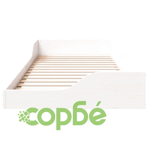 Леглово дъно в японски стил бяло 100x220 см масивна борова дървесина ➤ топ цена ➤ sorbe.bg