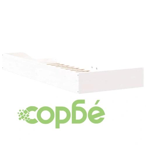 Леглово дъно в японски стил бяло 100x220 см масивна борова дървесина ➤ топ цена ➤ sorbe.bg