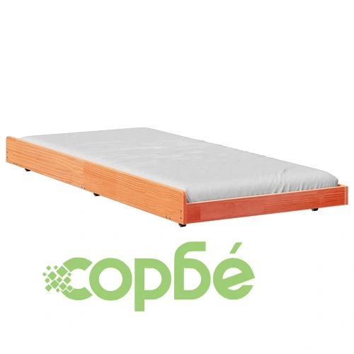 Рамка за легло с колелца кафяво 80x200 см масивна борова дървесина ➤ топ цена ➤ sorbe.bg