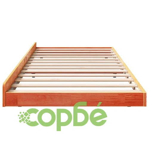 Рамка за легло с колелца кафяво 80x200 см масивна борова дървесина ➤ топ цена ➤ sorbe.bg