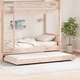 Рамка за легло с колелца 90x190 см масивна борова дървесина кафяво