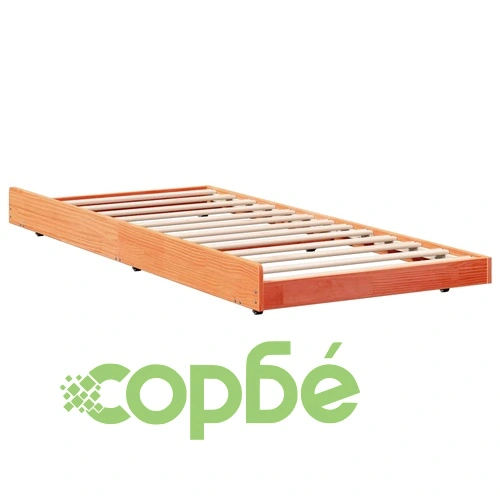 Рамка за легло с колелца кафяво 90x190 см масивна борова дървесина ➤ топ цена ➤ sorbe.bg