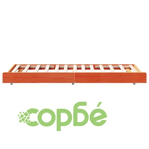 Рамка за легло с колелца кафяво 90x190 см масивна борова дървесина ➤ топ цена ➤ sorbe.bg