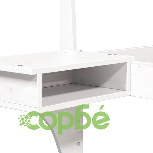 Бяла леглова рамка с нощни шкафчета 180x200 см от масивно борово дърво ➤ топ цена ➤ sorbe.bg