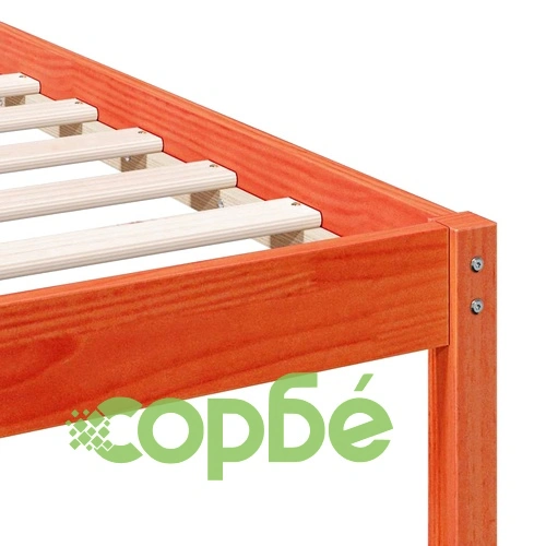 Леглова рамка с нощни шкафчета от масивно борово дърво 160x200 см - восъчнокафяв цвят ➤ топ цена ➤ sorbe.bg