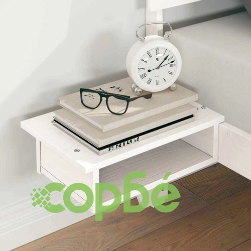 Леглова рамка с нощни шкафчета от масивно борово дърво, бяла, 140x200 см ➤ топ цена ➤ sorbe.bg