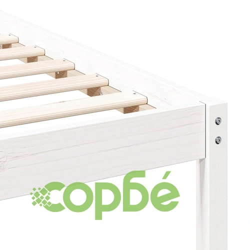 Леглова рамка с нощни шкафчета от масивно борово дърво - бяла 140x190 см ➤ топ цена ➤ sorbe.bg