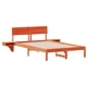 Леглова рамка с нощни шкафчета от масивно борово дърво 140x190 см восъчнокафяв цвят