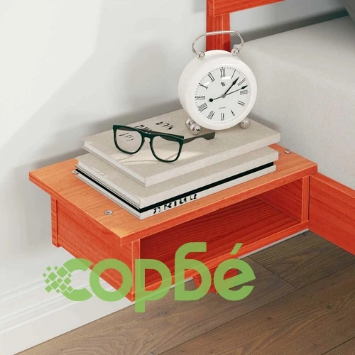 Леглова рамка с нощни шкафчета от масивно борово дърво 140x190 см восъчнокафяв цвят ➤ топ цена ➤ sorbe.bg