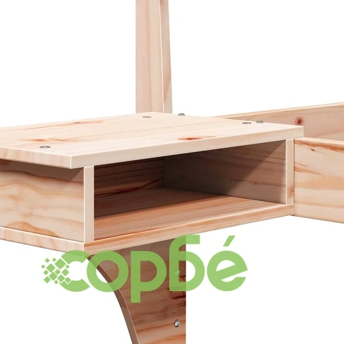 Леглова рамка с нощни шкафчета от масивно борово дърво 210x173.5x73 см ➤ топ цена ➤ sorbe.bg