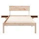 Леглова рамка с нощни шкафчета от масивно борово дърво 210x173.5x73 см