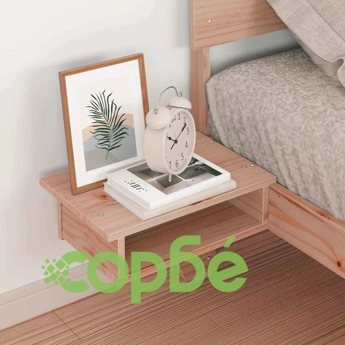 Леглова рамка с нощни шкафчета от масивно борово дърво 210x173.5x73 см ➤ топ цена ➤ sorbe.bg